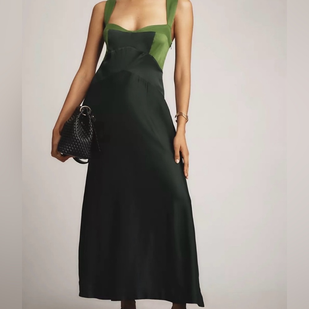 Anthropologie The Jocelyn Sleeveless Slip Midi Dress by Maeve in Green